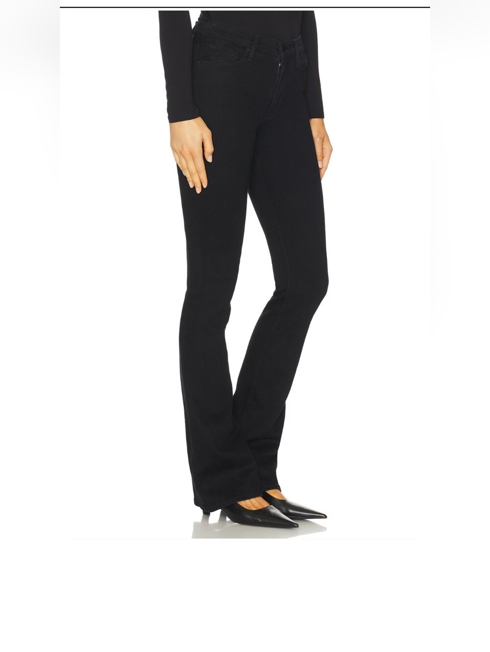 NWT High-Rise Jet Black Bootcut Slim Fit Women's Jeans size 26 Waist 34 Long - Picture 4 of 9